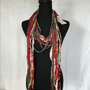 NWT DONA BELA SHREDS Unique Fashion neckwear. Upcycling textile remnants.